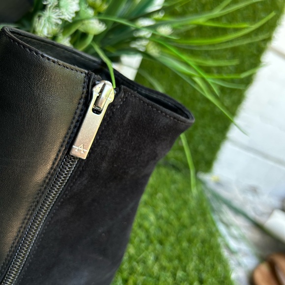 AQUATALIA Gabriele Black leather booties size 5.5 like New - Picture 4 of 11